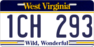 WV license plate 1CH293