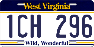 WV license plate 1CH296