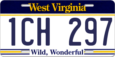WV license plate 1CH297