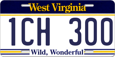 WV license plate 1CH300