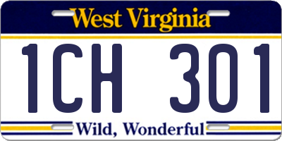 WV license plate 1CH301