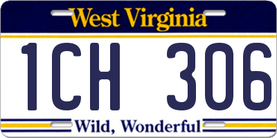 WV license plate 1CH306