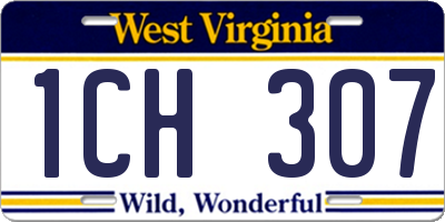 WV license plate 1CH307