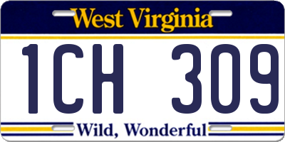 WV license plate 1CH309
