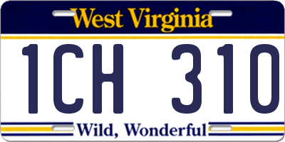 WV license plate 1CH310