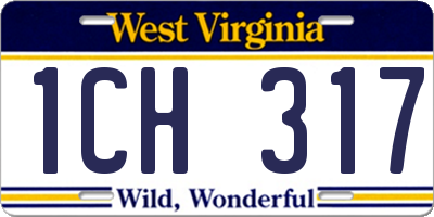 WV license plate 1CH317