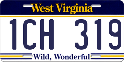 WV license plate 1CH319