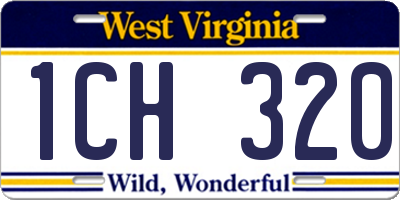 WV license plate 1CH320