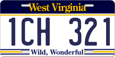 WV license plate 1CH321