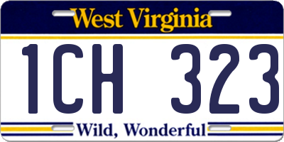 WV license plate 1CH323