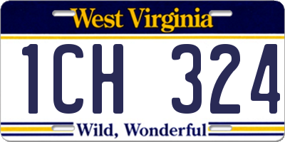 WV license plate 1CH324