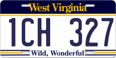 WV license plate 1CH327
