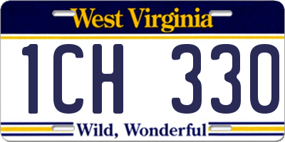 WV license plate 1CH330
