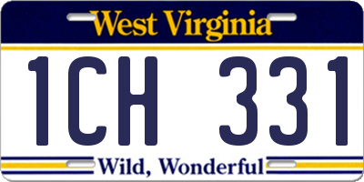 WV license plate 1CH331