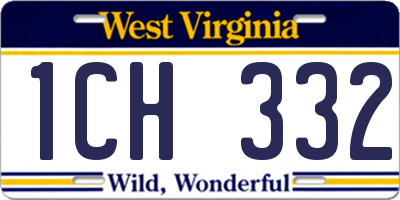 WV license plate 1CH332