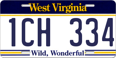 WV license plate 1CH334