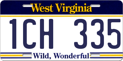 WV license plate 1CH335