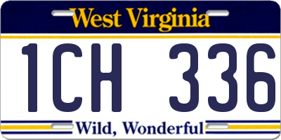 WV license plate 1CH336