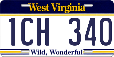 WV license plate 1CH340