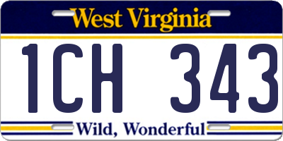 WV license plate 1CH343