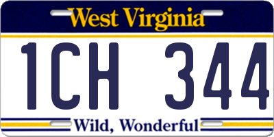 WV license plate 1CH344