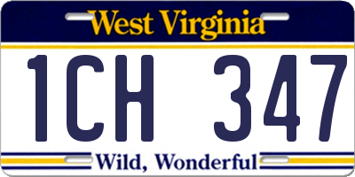 WV license plate 1CH347