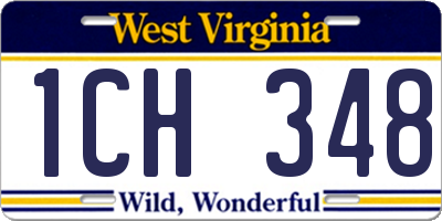 WV license plate 1CH348