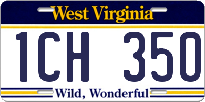 WV license plate 1CH350