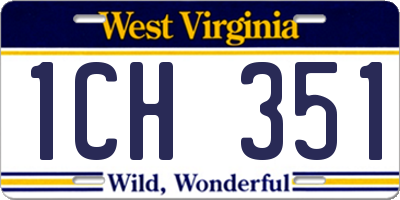 WV license plate 1CH351