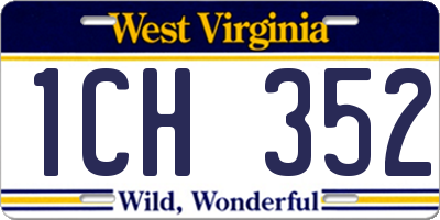 WV license plate 1CH352