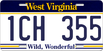 WV license plate 1CH355