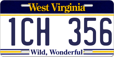 WV license plate 1CH356