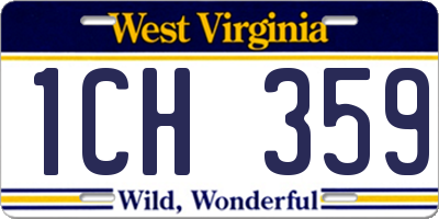 WV license plate 1CH359