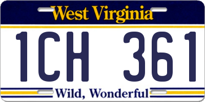 WV license plate 1CH361