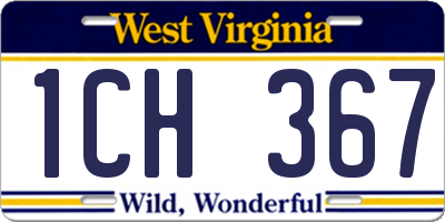WV license plate 1CH367