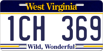 WV license plate 1CH369