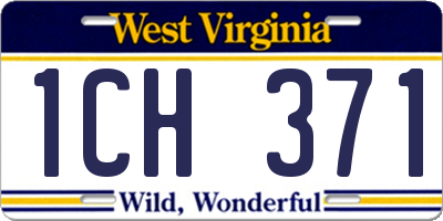 WV license plate 1CH371