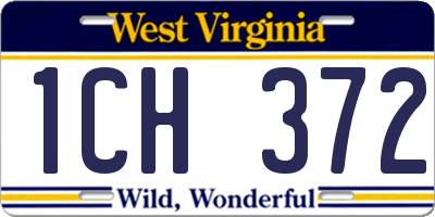 WV license plate 1CH372