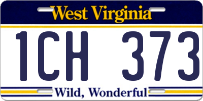 WV license plate 1CH373