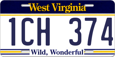 WV license plate 1CH374