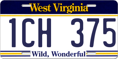 WV license plate 1CH375