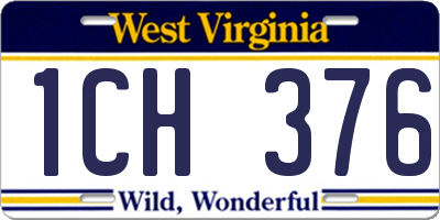 WV license plate 1CH376