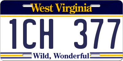 WV license plate 1CH377