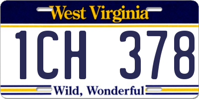 WV license plate 1CH378