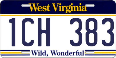 WV license plate 1CH383