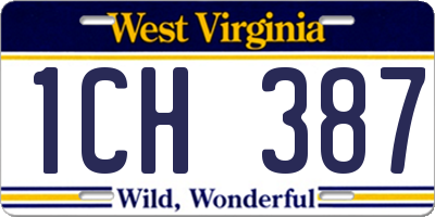 WV license plate 1CH387