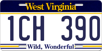 WV license plate 1CH390