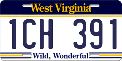 WV license plate 1CH391