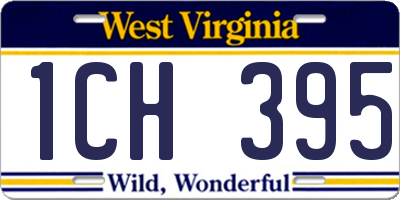 WV license plate 1CH395