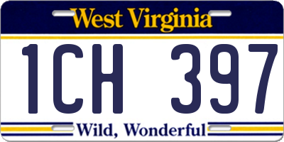 WV license plate 1CH397